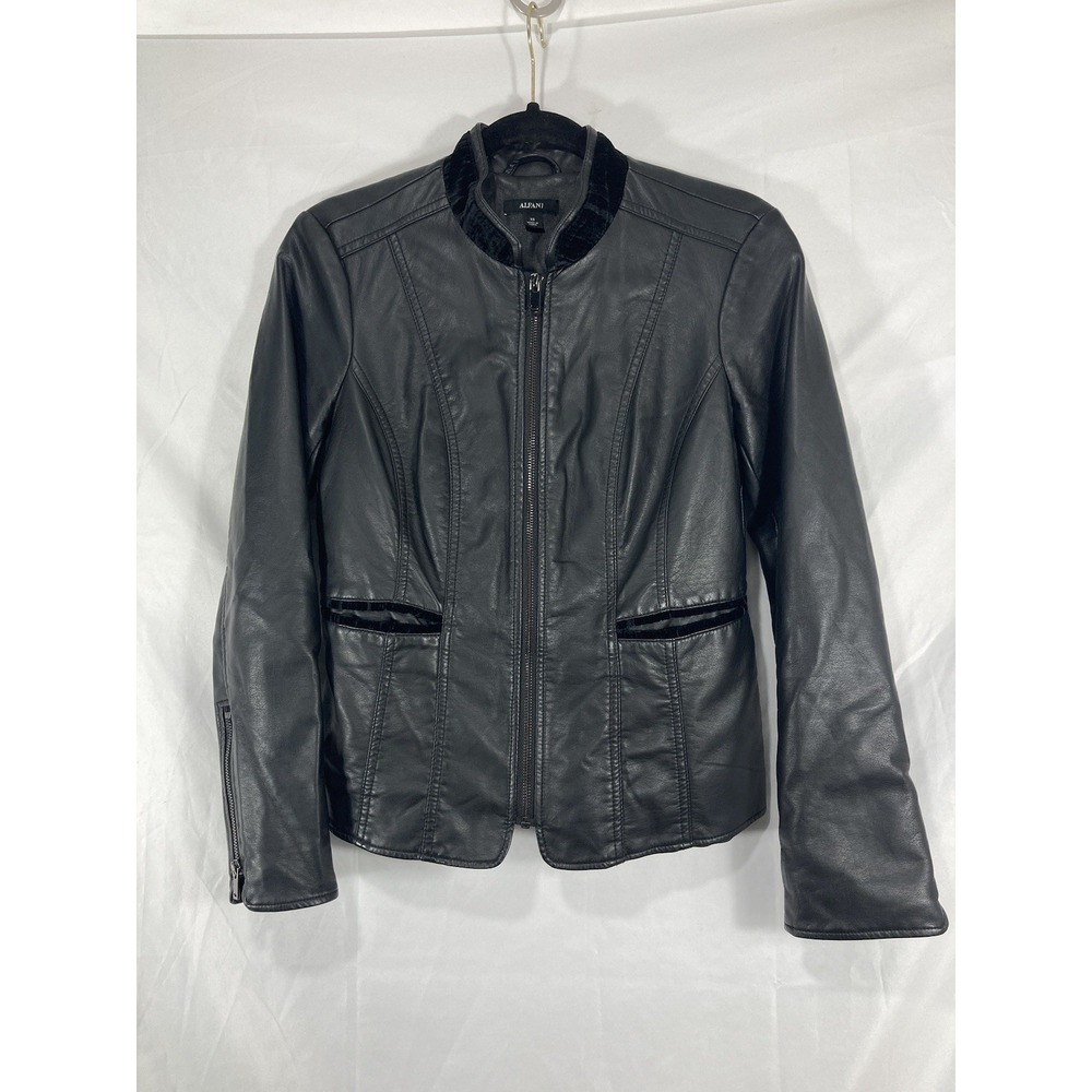 ALFANI Women's 100% Leather Jacket (Xs) - Moto Racer/casual Style